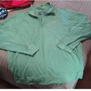 Womens Vineyard Vines Quarter Zip Pullover Green Size XL